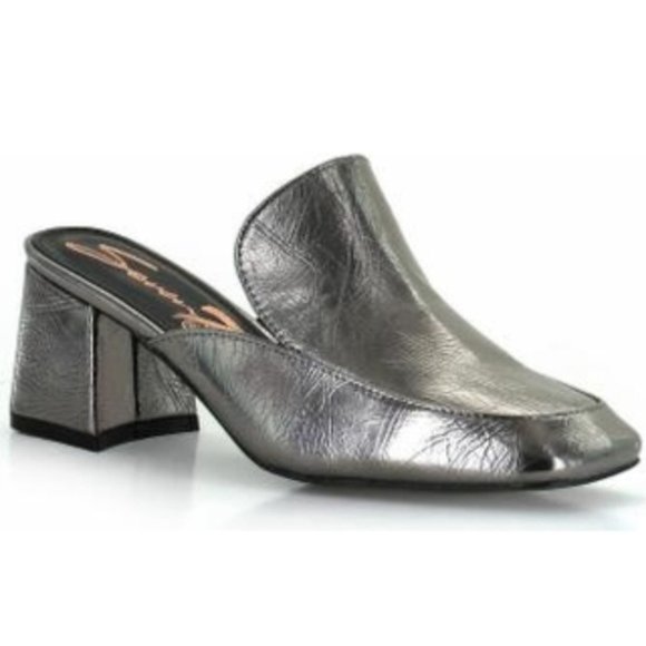 Seven 7 Women's Meghan Metallic Pewter Mule Slide Shoes Size 8 Medium New in Box - Picture 10 of 10